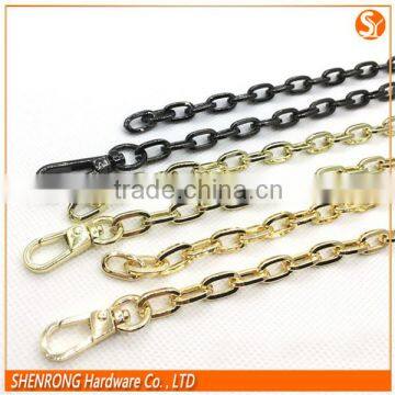 O shape golden metal chain twist curb for shoulder bags