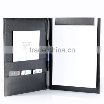 leather corporate folder for meeting / eco friendly ring binder file folder/A4 leather folder