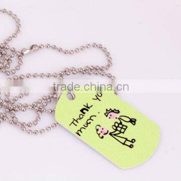 Light Flat Dog Tag "Thank You Mom" Necklace For Family Gifts