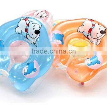 Wholesale colorful inflatable PVC baby swim ring, cartoon customized baby swimming ring