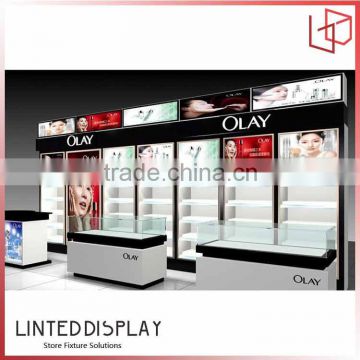 Modern glass beauty perfume display stand with LED