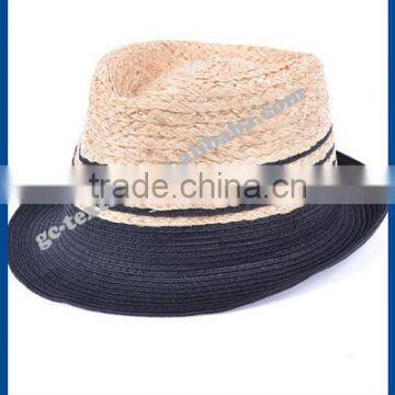 hot new products for 2014 Jazz mixed colors raffia hat sunshade summer lady hate para straw hat and cap custom logo