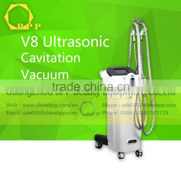 2015 New v8 ultrasonic shaper vacuum cavitation bipolar rf facial rejuvenation machine