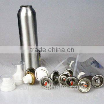 Custom empty aluminum aerosol can with valves