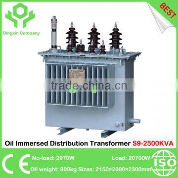 China Best S9-2500KVA Oil Immersed Distribution Transformer Yyn0 Dyn11 Dyn5 50Hz or 60Hz