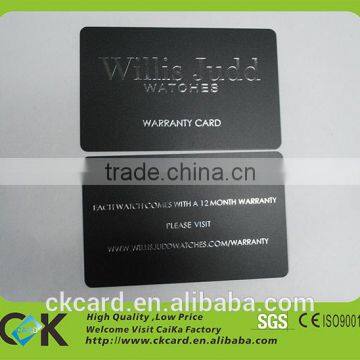 Customize plastic PVC guarantee card with cheap price