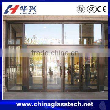 Durable safe laminated glass aluminum storefront door