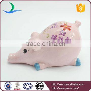Cute Pink Hand Painted Ceramic Pig Modern Home Decor photo-2
