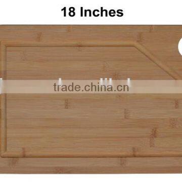 Natural Bamboo Cutting Board With Deep Drip Groove photo-2