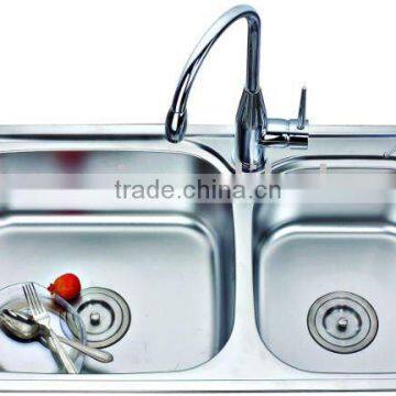 topmount double bowl stainless steel sink