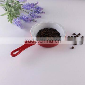 China Suppliers Kitchen Cookware Ceramic Baking Pans With Red Handle photo-3