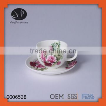 Flower shape chinese tea cup and saucer