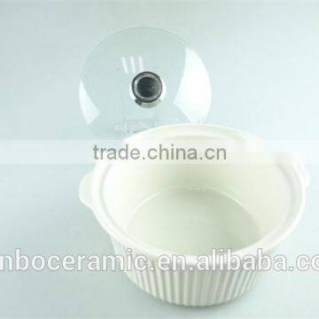 Small Cheap Ceramic Pots/ Soup Tureen Pot With Glass Lid & Handles Ceramic Stoneware photo-3