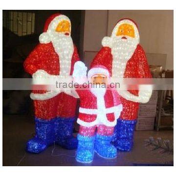 High quality outdoor/indoor waterproof Christmas motif decoration 3D Acrylic led lights santa claus