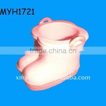 2012 new fashion ceramic pink boot flower pot