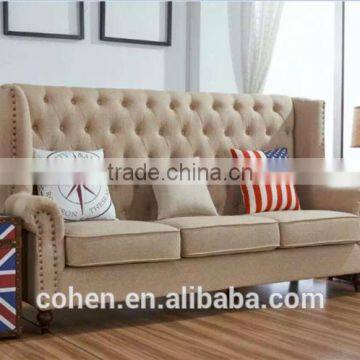 2016 new arrival European beige fabric sofa designs with crystal buttons SF004