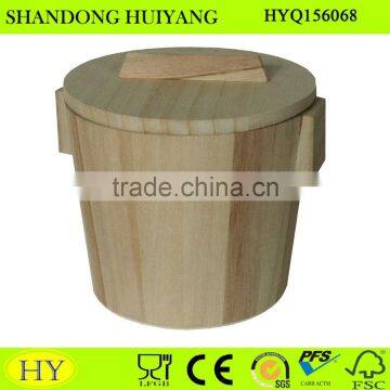 custom unfinished wooden rice bucket wholesale