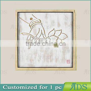 Framed Handmade Gold Leaf Buddha Wall Art For Home Decoration photo-3