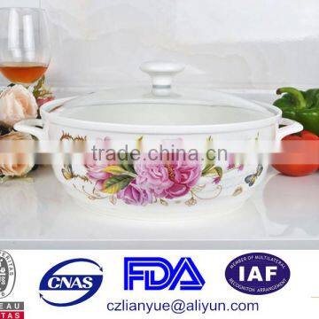 10" Ceramic Microwave Pot With Glass Lid photo-2