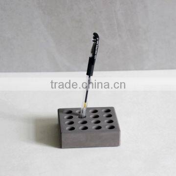 Office Organizer Concrete Pencil Cup Cement Hole Pen Holder photo-3