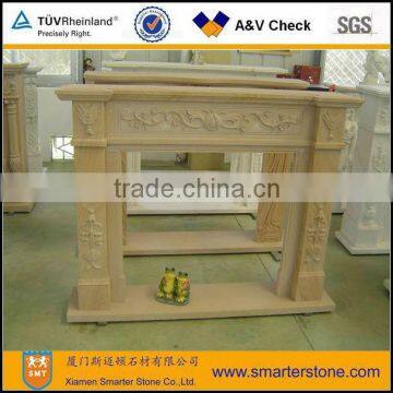 Beige Marble Fireplace Mantels