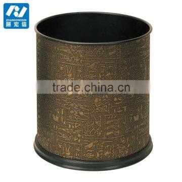 PU covered stainless steel Hotel garbage can