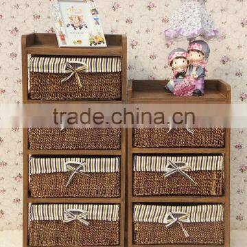 Europe Regional and Antique Feature Rattan and Wooden Cabinet With 4-6 Willow Drawers and Liner photo-2