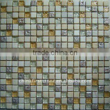 Glass Mosaic Mix Marble Mosaic Tile FSMT-176