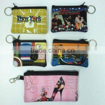Neoprene coin bag and ID card pouch for promotion