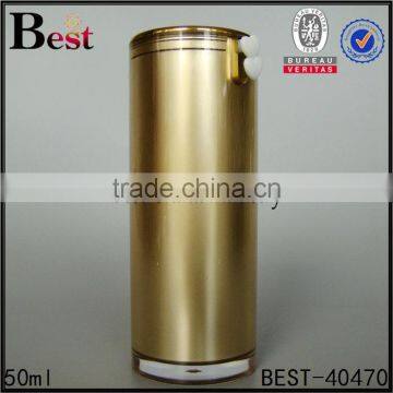 50 ml gold acrylic cylinder container bottle for cosmetic