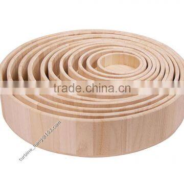 unfinished wooden round tray set of 11 size