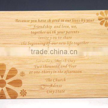 custom wooden wedding invitation card engraved