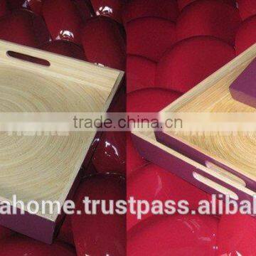 Set of 3 Spun Bamboo Trays