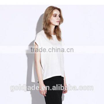 100% Cotton Blouses Designs Fat Ladies Big Size Womens Top Blank T-shirt Printing Blouses for Women photo-6