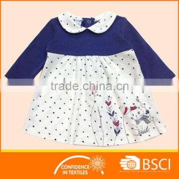 2017 high-end custom baby clothing children one piece girls party dresses with embroidery