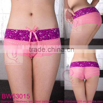 Sex picture of girls dresses printing leopard under panty with lace