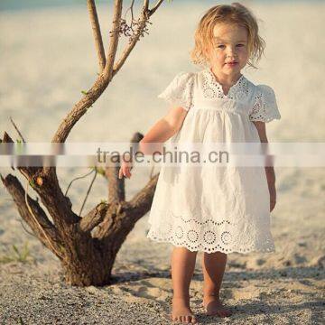 2017 Latest Wholesale Baby Clothes Hot Sale Cheap Clothing Children's Boutique Short Sleeve Summer White Baby Girl Summer Dress photo-4