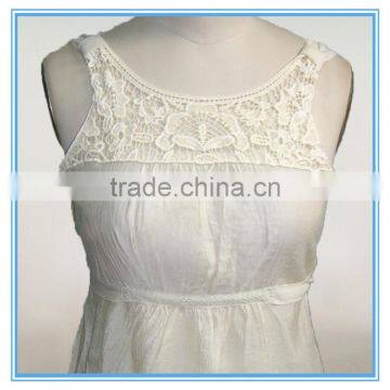 Summer Ladies White Lace Cotton Vest Maternity Clothing With Back Tie photo-2