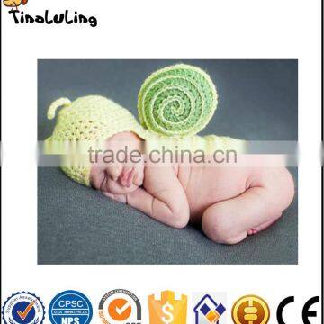 Handmade crochet small yellow snail Baby clothes camera photography props