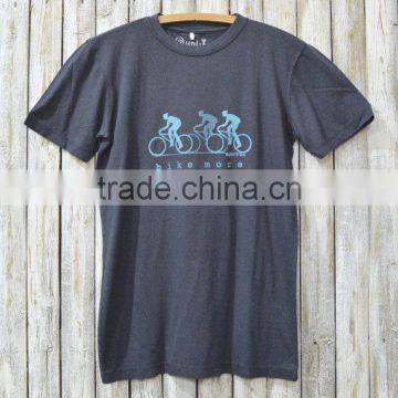 Super Soft Bamboo Organic Cotton Men's T Shirt Cycling Fitness T Shirt Bicycle T Shirt Water Based Printing Tee Wholesale