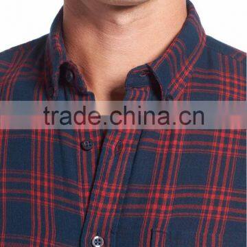 Classic Contrasting Plaid Stand Collar Men's Party T-shirt photo-4