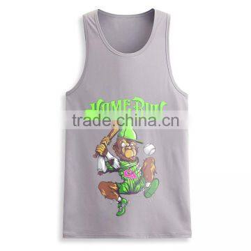 Cheap Printed Front 100 Cotton Wholesale Men Bodybuilding Custom Stringer Tank Top photo-6