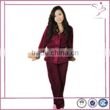 women's leopard collar plush pyjama