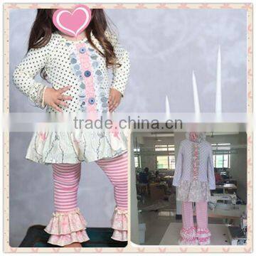 Easter Festival Spring Girl Ruffle Set Baby Girl Easter Rabbit Printed and Pink Arrow Style Fashion Boutique Girl Dress Clothing photo-5