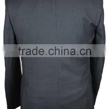 NAAMS MEN'S WOOL 2 BUTTON 2 VENT SLIM FIT SUIT JACKET FLAT FRONT PANT CHARCOAL photo-5