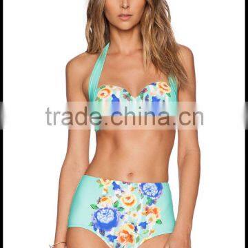 Fashion Sexy Bikini Swimsuit Female Waist Floral Bikini Explosion Models photo-3