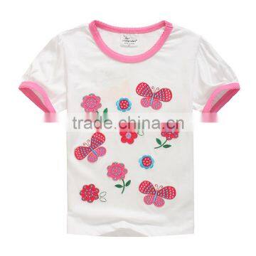 Wholesale summer cotton priting kids girl short sleeve t shirts