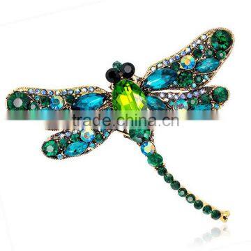 Crystal Dragonfly Brooches For Women Jewelry Vintage Pin Brooches Multicolor Plated Accessories