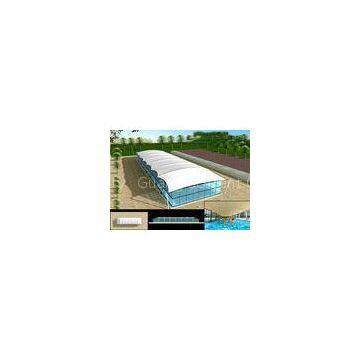 Waterproof Swimming Pool Tensile Shade Structures PVDF Membrane Long Span