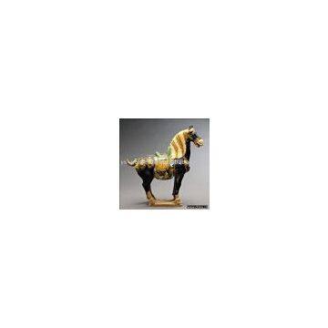 Chinese Antique Tri colored pottery horse YXAP0001